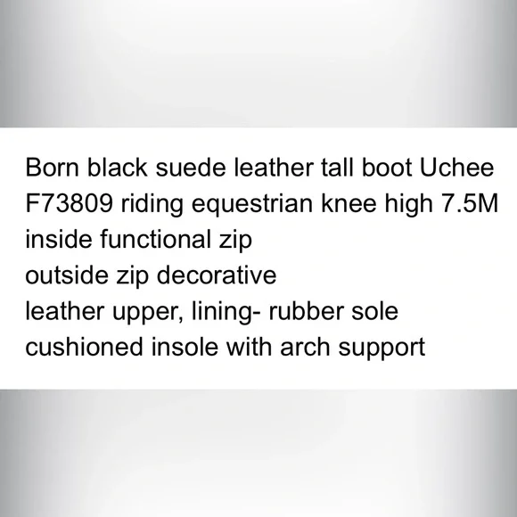 Born black suede leather tall boot Uchee F73809 riding equestrian knee high - Picture 2 of 7